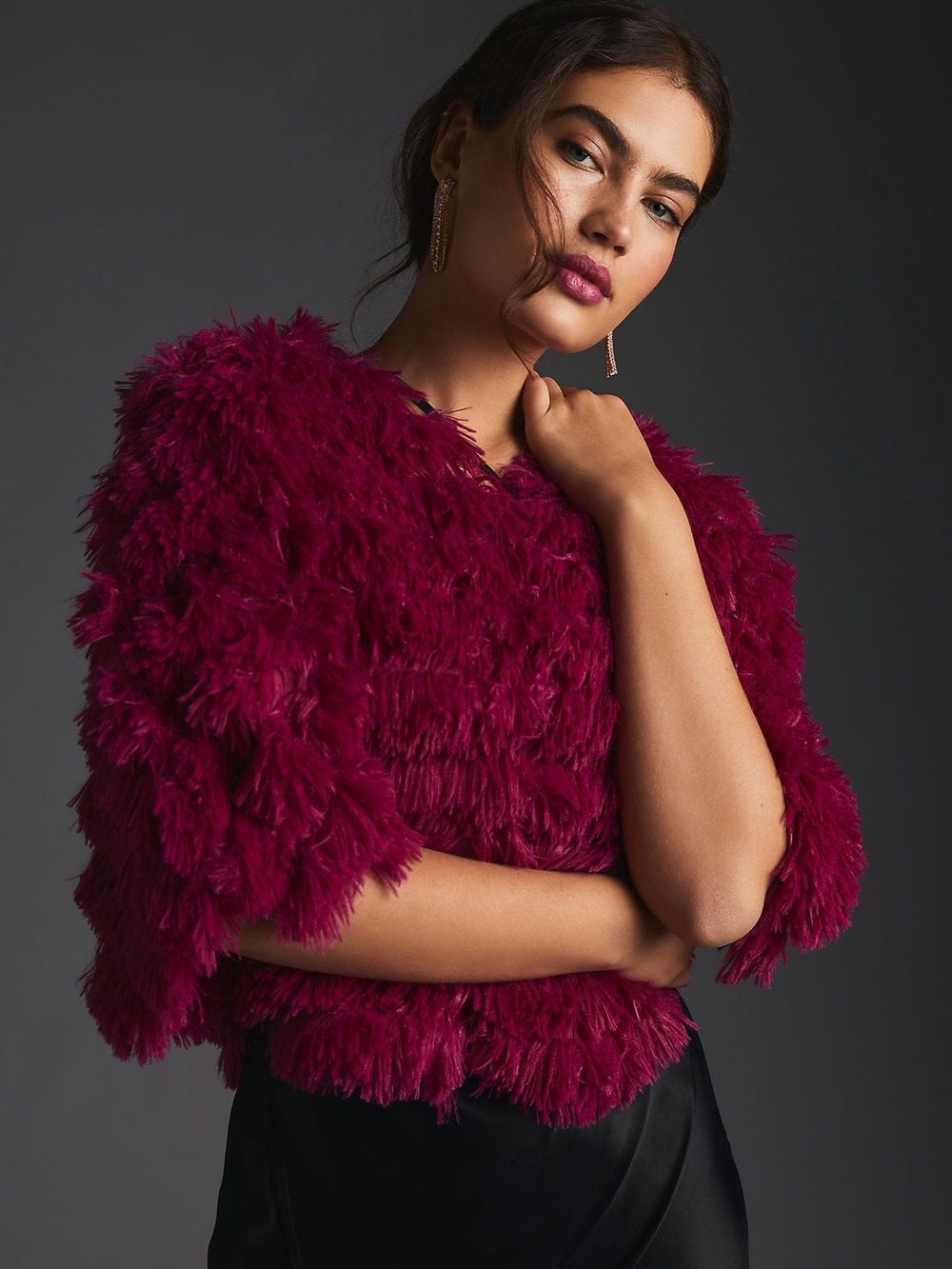 Bu Anthropologie Faux Fur Cape